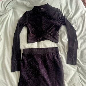 Lilyful boutique Semi-sheer Top + Skirt set